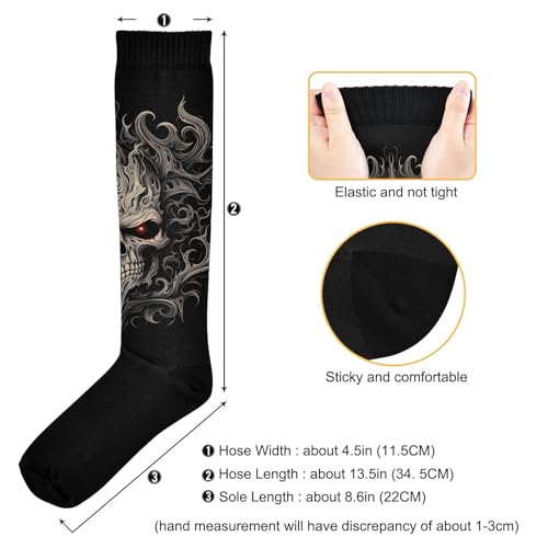 AIXIWAWA Compression Socks-Devil Skull-1 Pair for Women Men, Knee High Long Socks for Athletic Casual Running3