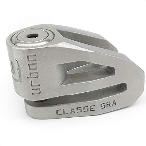 Urban UR210S diefstalbeveiliging voor motorruiten, goedgekeurd door vrouwen, dubbele sluiting ø10, gepolijst roestvrij staal, grijs