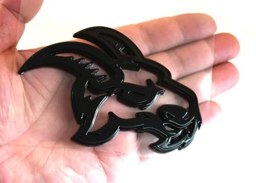 Image of 2pcs New Custom Head Emblems Right Left Badge Replacement for TRX Ram 1500 2500 3500 Fender Badge Hellcat (Black)
