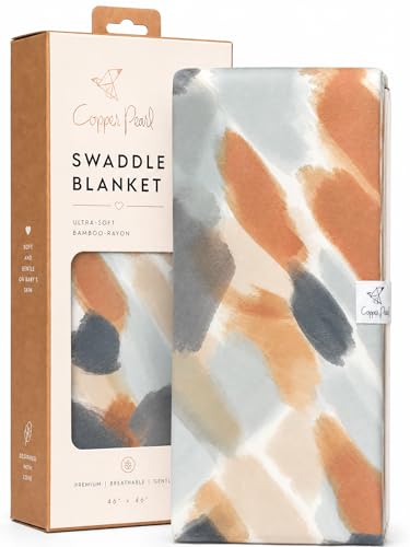 Image of Copper Pearl Swaddle Blankets for Newborns | Soft Stretchy Receiving Blankets for Boys and Girls | Large 46 x 46 Inch Baby Blankets | Lightweight and Breathable Swaddles | Picasso
