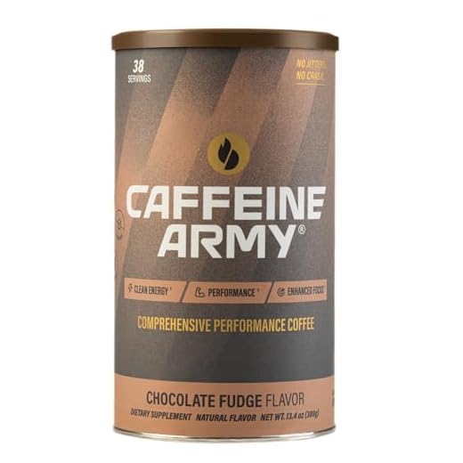Caffeine Army® – Chocolate Fudge, 13.4 oz 38 Servings - Comprehensive Performance Coffee: Clean Energy, No Jitters or Crash, Enhanced Focus & Peak Performance - 15 Science-Backed Ingredients - Natural Pre Workout