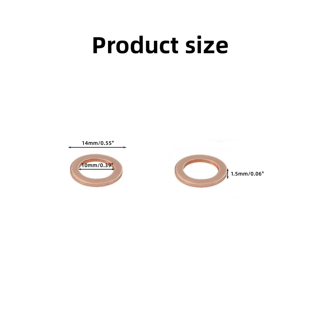 Copper Flat Washers - M10 Sealing Rings (30 Pack) -2