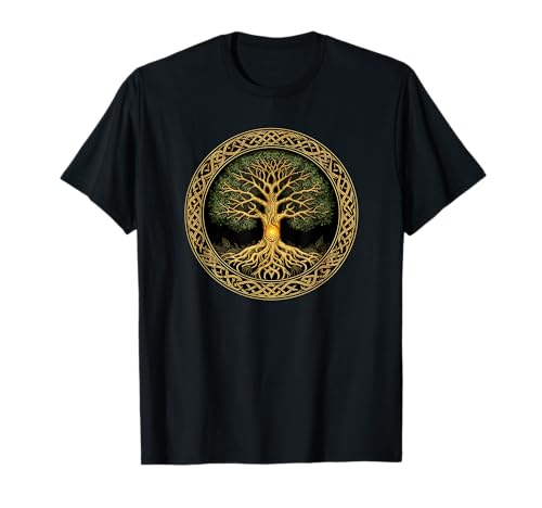 Diseño vikingo místico árbol de la vida Camiseta