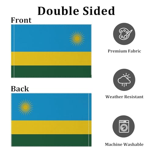 Drapeau du Rwanda résistant aux UV avec coutures quadruples sur les bords