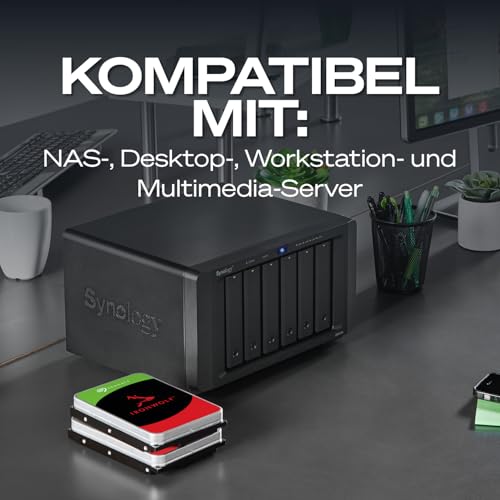 Seagate IronWolf 6TB, NAS Interne Festplatte HDD, 3.5 Zoll, 5400 U/Min, 256 MB Cache, SATA 6 Gb/s, silber, inkl. Data Rescue Service (ST6000VNZ06)