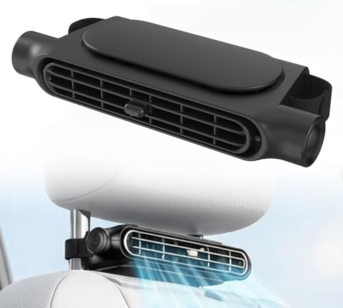 New Upgraded Car Seat Back Fan Dual Airflow Bladeless Cooling Fan For Baby Rear Facing 3-speed Quiet USB Backseat Headrest Fan Fits SUV Sedan Trucks Keeps Infants Kids Pets & Rear Passengers Cool