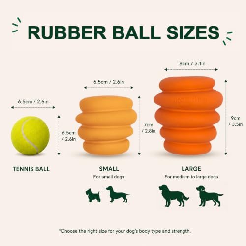 Image of Green Sheep Enrichment Dog Ball for Small Dogs, Natural Rubber Treat Dispensing Chew Toy for Mental Stimulation & Boredom Relief, Interactive Dog Toys, Yellow