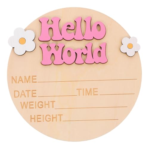 Hohopeti Growth Commemorative Card Wooden Baby Milestone Sign for Baby Shower Dec