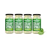 Sonoma Gourmet Spinach Alfredo Pasta Sauce | No Sugar Added | Made With Real Cream | 15.5 Ounce Jars (Pack of 4)