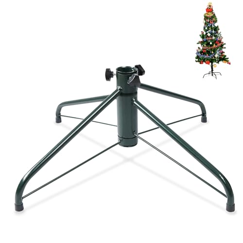 ELFJOY Christmas Tree Stand 17 inches Iron Metal Bracket Rubber Pad with Thumb Screw (43cm)