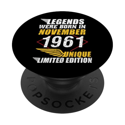 Cumpleaños Noviembre 1961 Edición Limitada Regalo Vintage PopSockets PopGrip Intercambiable