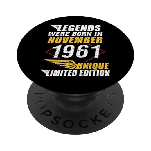 Cumpleaños Noviembre 1961 Edición Limitada Regalo Vintage PopSockets PopGrip Intercambiable