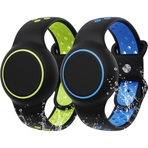 Wasserdichtes Armband kompatibel mit AirTag für Kinder 2 Stück Silikonhalter mit Versteckt Cover Design Armband kompatibel mit AirTag Atmungsaktiv GPS Tracker Halter für Kinder GB