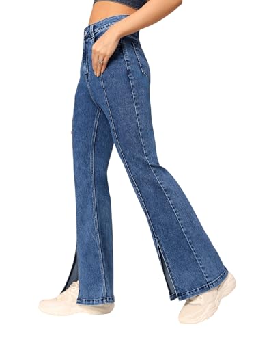 Image of Dolce Crudo Boot Cut High Rise Cropped Jeans for Women