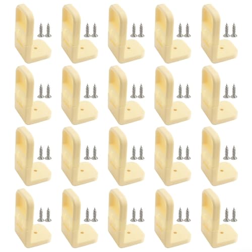AugustknowU Cerradura para cajón, cerradura de cajón para niños, ángulo recto, color beige [20 unidades]