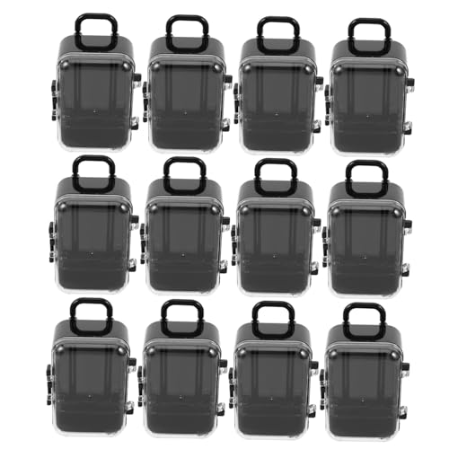 TEMPNAP 12個 プラスチック ミニ スーツケース ミニチュア スーツケース パーティー用 記念品 ミニ 荷物 キャンディ ケース