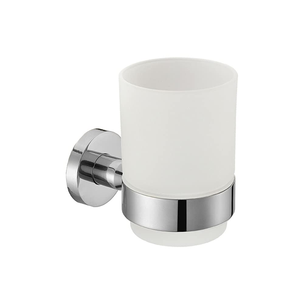 VVW&LIU Baño de Acero Estante de Vidrio Taza Soporte para jabón Toallero Bar Pared Percha para Cepillo de Inodoro Juego de Accesorios cromados, Soporte para Cepillo de Dientes