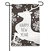 Christmas moose winter welcome garden flag happy new year double sided anti transmittance vertical 1218 inch rustic farmhouse decor for seasonal holiday yard decor  urban country home decor