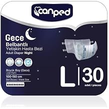 Canped Belbantl  Gece Large Beden Yeti kin Hasta Bezi, 30 Adet