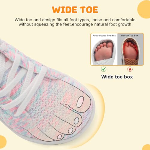 Image of JOINFREE Toddler Shoes Girls Boys Wide Barefoot Shoes Minimalist Walking Sneakers Zero Drop Slip on Tennis Shoe Breathable Naturally Flexible