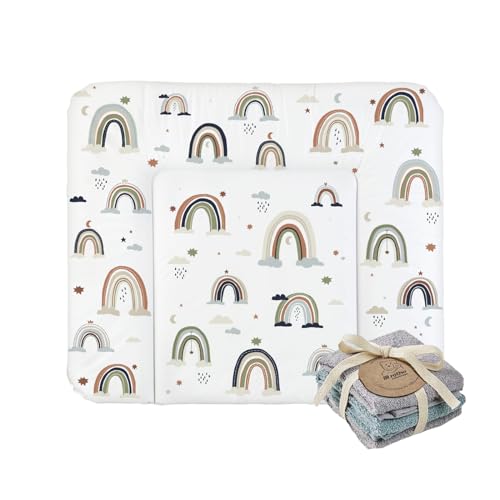 Wickelauflage Keil, Boho Rainbow, mehrfarbig + Rotho Babydesign...