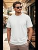 Cavva White Tshirts Men UK Pure Cotton Tees Plain Crew Neck Shirt Comfortable Short Sleeve Tops Regular Fit Basics,3XL #3