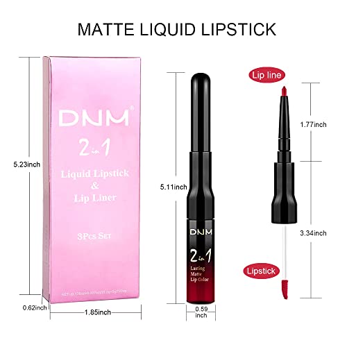Evpct 3Pcs Deep Dark Red Lip Stain Paint Matte Lip Liner And Lipstick Set Long Lasting Smudge Proof Labiales Matte Mate Larga Duracion Listip 24 Hours Matte A Prueba De Agua Mate 24 Horas Originales #TOP6