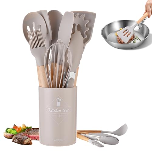 Enseres De Cocina, Kitchen Meryado Juego de utensilios de cocina de silicona, Juego de Utensilios de Cocina Antiadherentes, utensilios de cocina con...