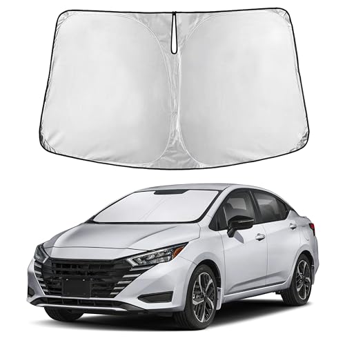 Image of EcoNour Windshield Sunshade Compatible for Nissan Versa 2020-2023 2024 2025, Sun Visor for Front Windshield & Window Sun Shade Cover, UV Heat Blocker & Protector, Car Accessories