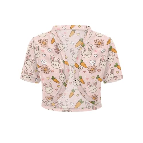 Image of Womens Short Sleeve Cardigans Lightweight Summer Cardigan Trendy Bolero Shrug Cute Floral Cardigan Sheer Bolero