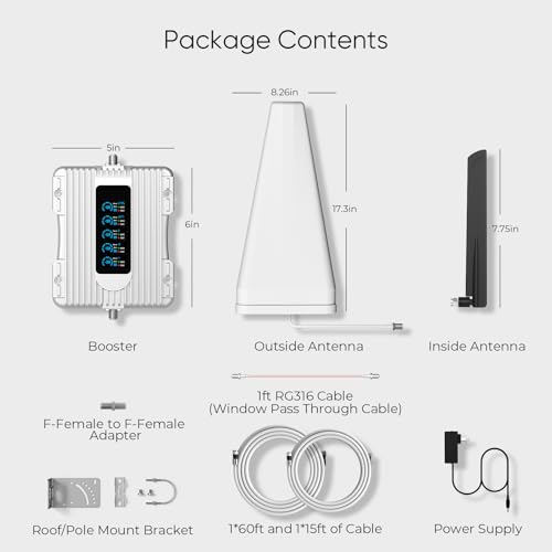 Image of Cell Phone Booster with Smart LCD Display, 5G Compatible for All U.S. Carriers, Signal Booster Up to 5,000 sq ft, FCC Approved