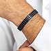 VAMA FASHIONS Stylish Mens Stainless Steel Stretchable Elastic Bracelets Casual Formal Silver Stretch Link Wristband Hand Bracelet for Men (Silver Black Bracelet For Men)