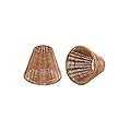 Aspen Creative 51003-2, Empire Clip-On Chandelier Lamp Shade, Natural Rattan, 3" Top X 6" Bottom X 5-1/4" Slant Height, Set of 2
