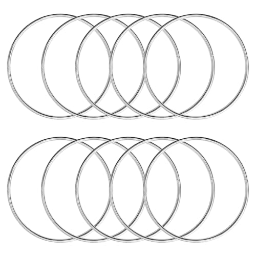 10 Pcs 2 Inch Metal Rings for Craft Silver Hoops Floral Macrame Hoops Rings for DIY Crafts Macrame Dream Catchers Supplies(Silver,2 Inch)