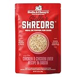 Stella & Chewy's Cage Free Chicken & Chicken Liver Shredrs - Premium Dog Food Pouches - Perfect for Picky Eaters - 12 Pack, 2.8oz Each