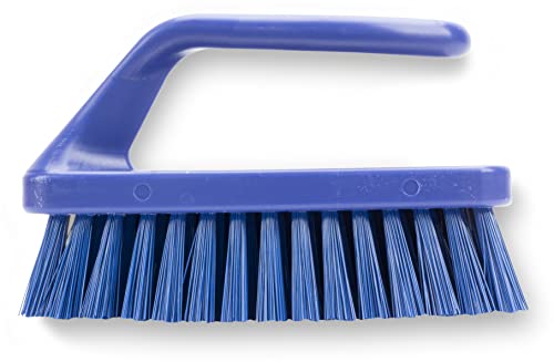 Image of SPARTA Scrub Brush with Iron Shaped Handle and Stiff Bristles, Heavy Duty Scrubber Brush for Kitchen, Bathroom, Shower, Tile, Sink, Carpet and Bakepans, Polypropylene, 6 Inches, Blue