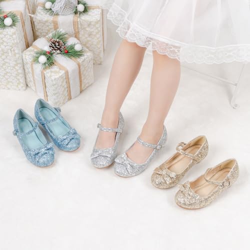 Miamooi Toddler Little Girl Dress Shoes Princess Flats Low Heels Flower Mary Jane for Kids Wedding Party Girls Birthday Dress Shoes2