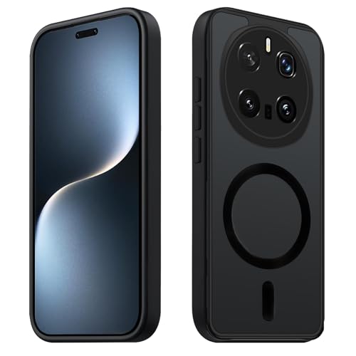 Tawarror Magnetische für Honor Magic7 Pro 5G Hülle, Kompatibel Mit Magsafe, Matt Transluzente Handyhülle für Honor Magic 7 Pro PC Kratzfest TPU Stoßfest Anti-Fingerabdruck Schutzhülle, Schwarz