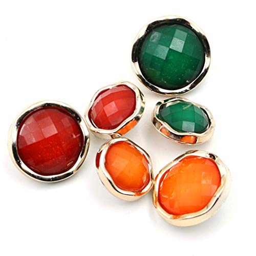 Wanana 12-30Pcs Multi Size Multicolor Curve Gold Edge Single Hole Round Button For Diy Sewing Accessories Overcoat Pajamas Cotton Down Jacket Orange 25Mm-16Pcs #TOP5