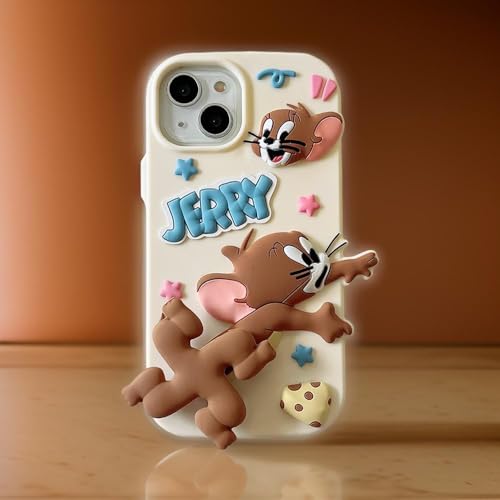 Image of COVERLY for iPhone 12 Pro Cartoon Case, 3D Playing Fidget Spinner Game Cute Full Protective Back Case Soft Silicone Fashion Aesthetic Phone Cover for Apple iPhone 12 Pro (Beige)