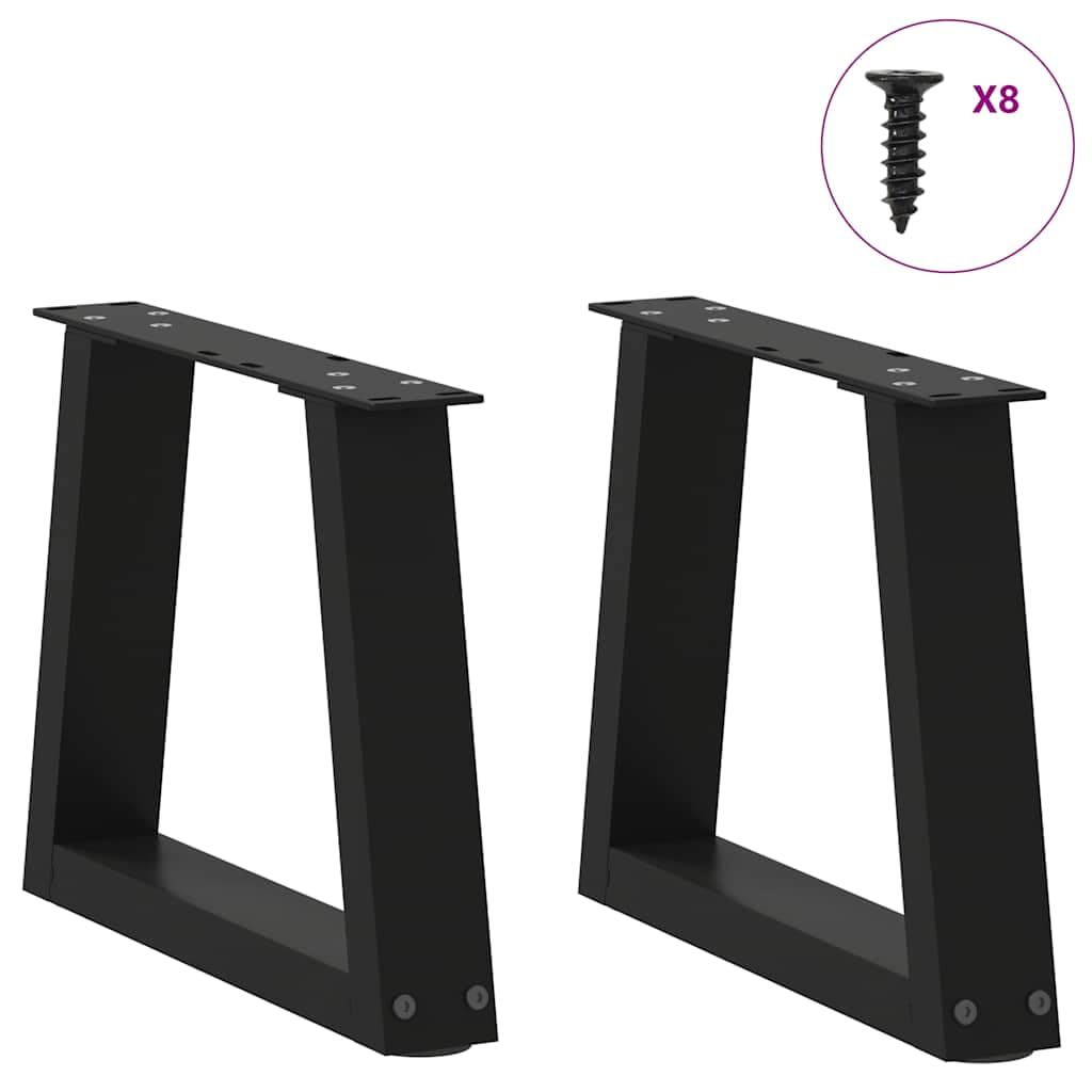 Couchtischbeine V-Form Schwarz 2 Stück 30x(30-31,3) cm Stahl höhenverstellbar für DIY Möbel BAU