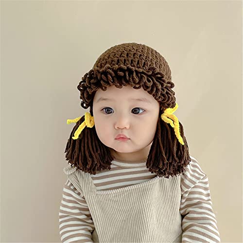 Qhome Girls Crocheted Cabbage Patch Clown Pigtail Costumes Hat Halloween Wig Funny Hat Carnival Winter Hat for Kids2