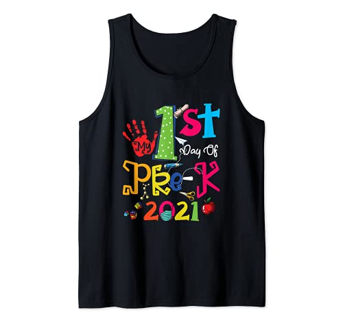 Kids My 1st Day Of Pre K 2021 First Day Of School Preschool Canotta