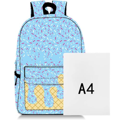 ice Cream Backpack Shoulder Bag with Side Pockets, Use Travel Hiking Camping,Cute Large Capacity (Pink)2