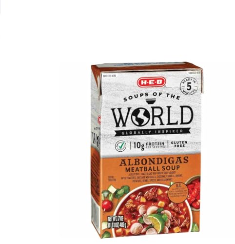 HEB Soups Of The World - Globally Inspired - 1 carton (17 ounces, Albondigas Meatball)