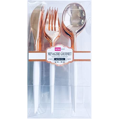 Ménagère Mariage Gourmet X 24 Pièces Coulour Dore,Argente,Rose Gold,Rose