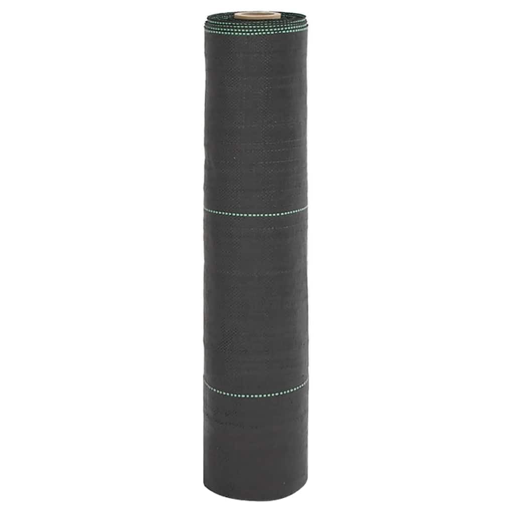 Fieltro negro para malas hierbas, 0,5 x 100 m, polipropileno para jardín, con cinta resistente, permeable al agua y transpirable, versátil como tejido de suelo y protección contra malas hierbas