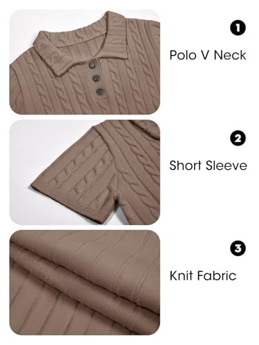 Image of Imily Bela Womens Polo V Neck Pullovers Lightweight Short Sleeve Cable Knit Sweater Business Casual Summer Tops 2025