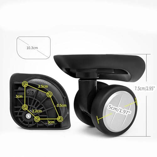 Luggage Suitcase Wheels,Trunk Wheels,Luggage Repair Suitcase Part Trolley Case Luggage Wheels Left and Right Wheels Replacement, One pair4