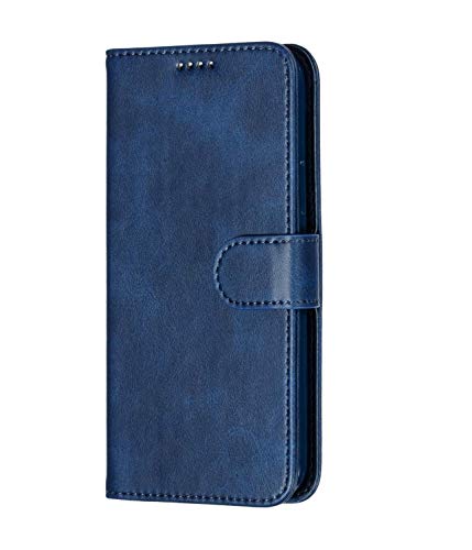 Image of COVERBLACK Vintage Leather Wallet Pocket Flip Cover for Vivo V2059 / Vivo Y73 - Navy Blue